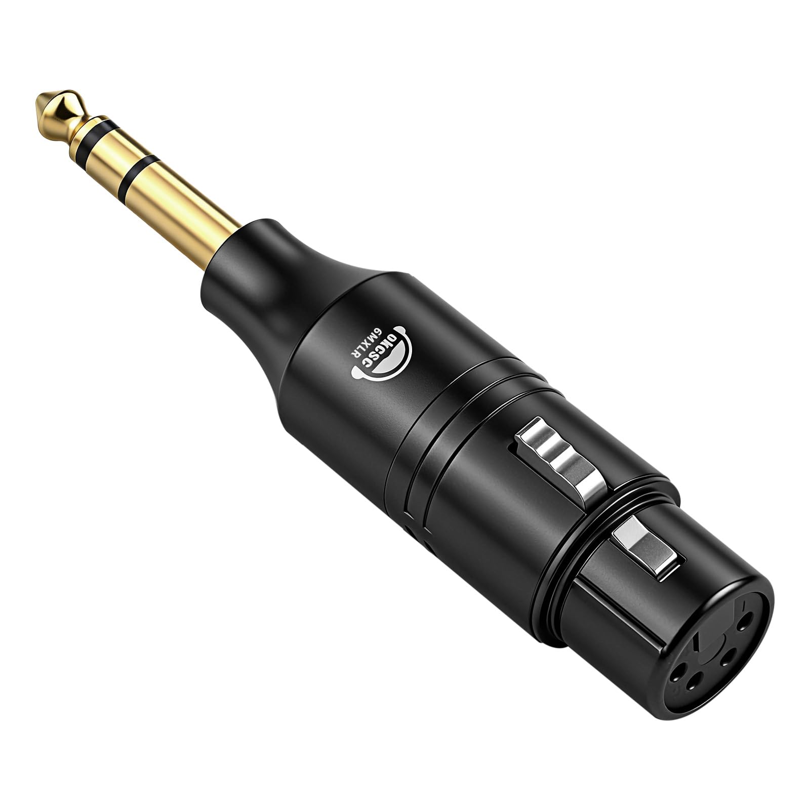 okcsc Adaptateur audio équilibré XLR femelle 6,35 mm vers 4 broches, connecteur HiFi plaqué or pour amplis de casque et DAC, qualité sonore sans perte, faible distorsion et convertisseur audio haute