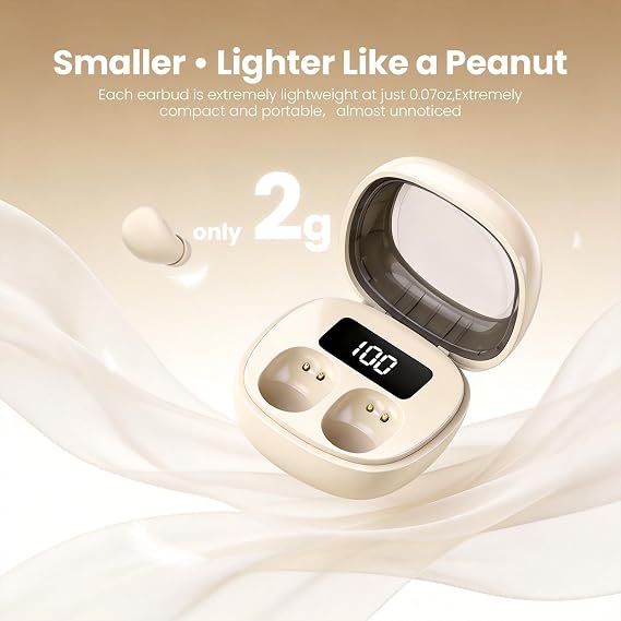 Xmenha Smallest Wireless Bluetooth Invisible Earbuds - Low Profile, Micro, Discreet Mini Earbuds for Small Ear Canals