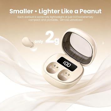 Xmenha Smallest Wireless Bluetooth Invisible Earbuds - Low Profile, Micro, Discreet Mini Earbuds for Small Ear Canals