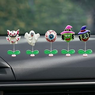 5PCS Halloween Car Dashboard Decorations, Bobblehead Rearview Mirror Accessories, Cute Car Decorations Interior Accessories, Funny Dash Board Ornament for SUV, Truck, Home, Office (Style 2)