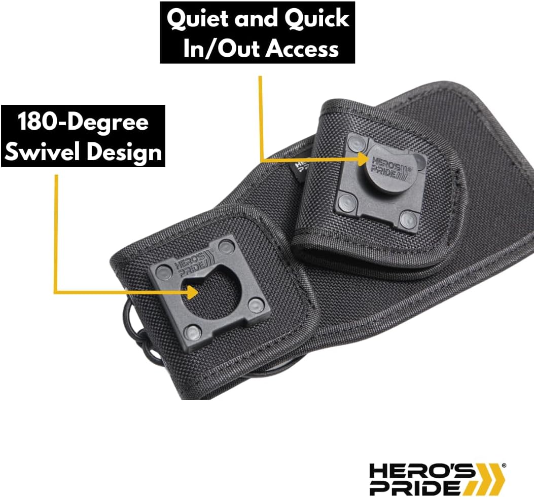 Hero's Pride Molded Ballistic Deluxe Radio Holder - Secure, Convenient Nylon Radio Holster for Duty Belt, Universal Police Radio Pouch, 180-Degree Swivel, Fits 2 1/2 inch W x 1 1/4 inch D