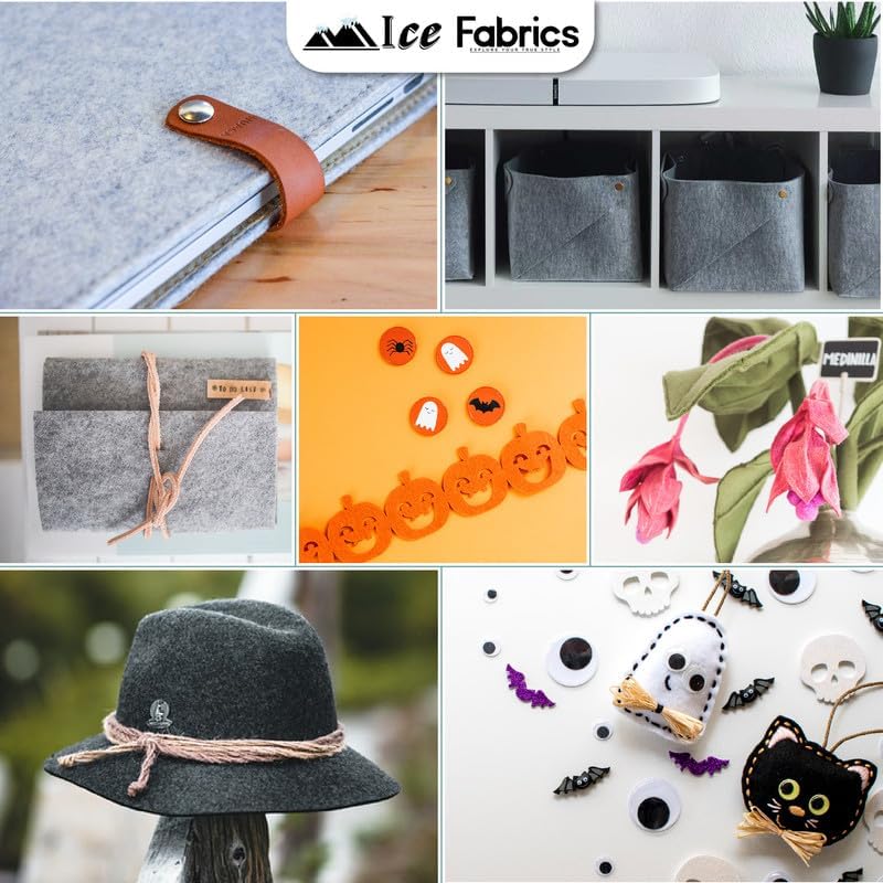 Miniatura 4 de Ice Fabrics The Yard - Tela de fieltro para manualidades, 72 pulgadas de ancho y 0.063 in de grosor, tela dorada brillante suave y duradera para