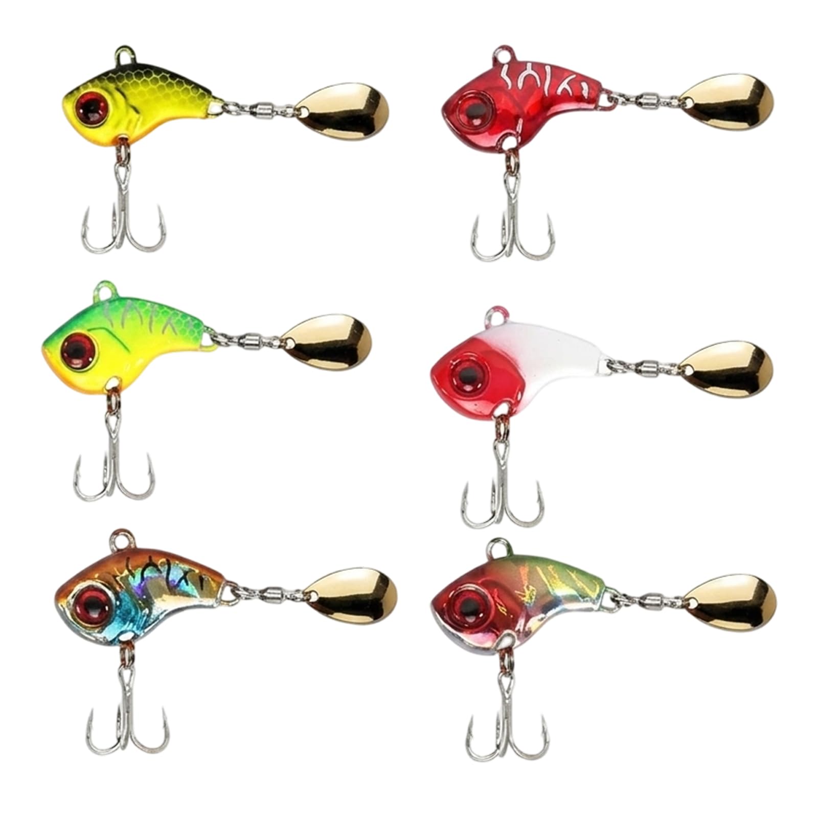 Angelköder Hecht Köder, 6 Stück jig spinner für Süßwasser und Salzwasser, 14g Schwimmköder mit realistischer Bewegung, Vielseitige Köder für Raubfischangeln in verschiedenen Gewässern und Jahreszeiten