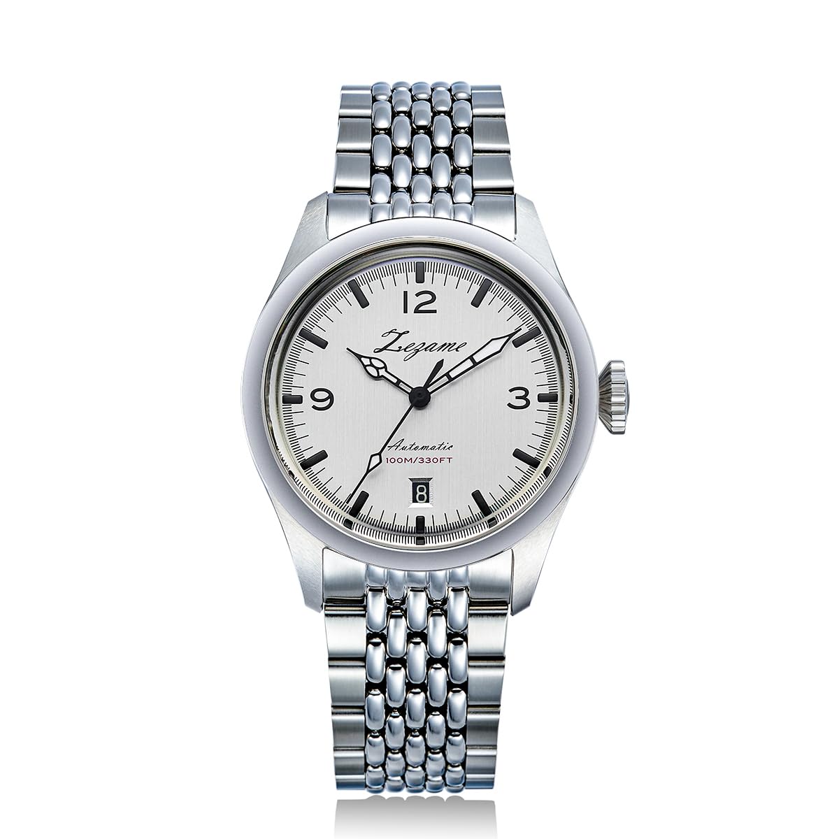 ZEZAME Mens Stainless Steel Watch,Mens Mechanical Luxury Watch,Classic 3-Hand Automatic Watch,Luminous Hand and Mark,Screw-Crown,38mm,Whiteeyes,Ze-24007-01, Silver, Business, Fashion, Classic, (B0D4YM2JTC) Amazon Price History, Amazon Price Tracker