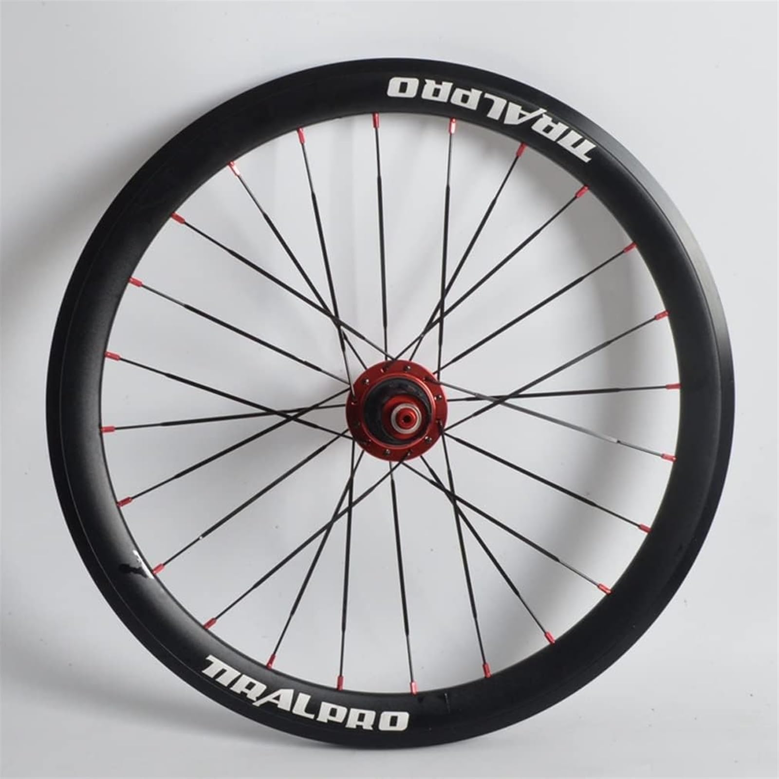 Ruedas Juego de Ruedas for Bicicleta de montaña Llanta de Bicicleta Freno en V Ruedas MTB Perno en buje de Eje sólido (Color: Negro 1 Pieza (Color : 20'' Red)