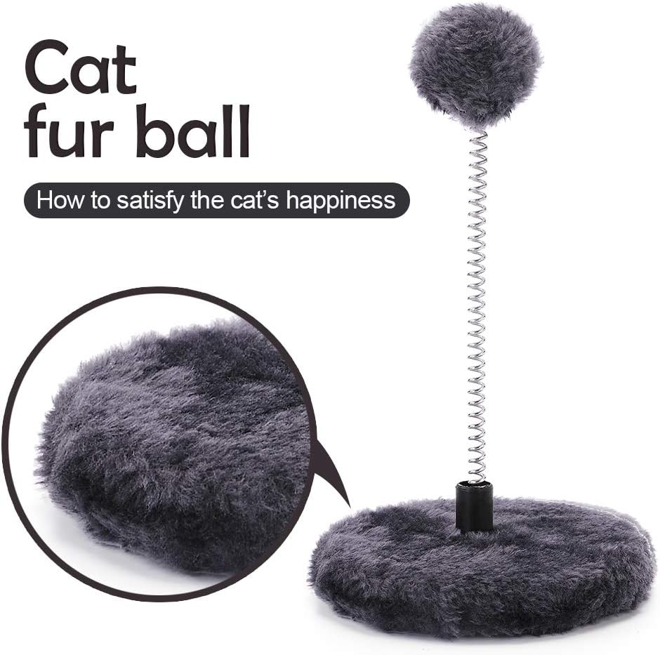 Cat Scratching Post for Kitty, Three Layers Natural Sisal Scratchers Post, Plush Platform and Hanging Mouse Balls, Kittens & Cat Interactive Toys Great Gift for Pet