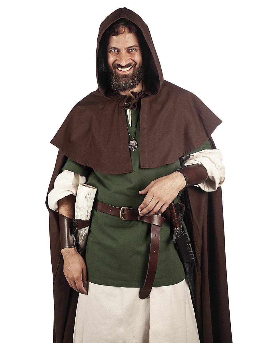 Andracor - Petits brassards en cuir véritable - Manchettes courtes pour enfants et adultes - Cosplay médiéval et Viking LARP - noir