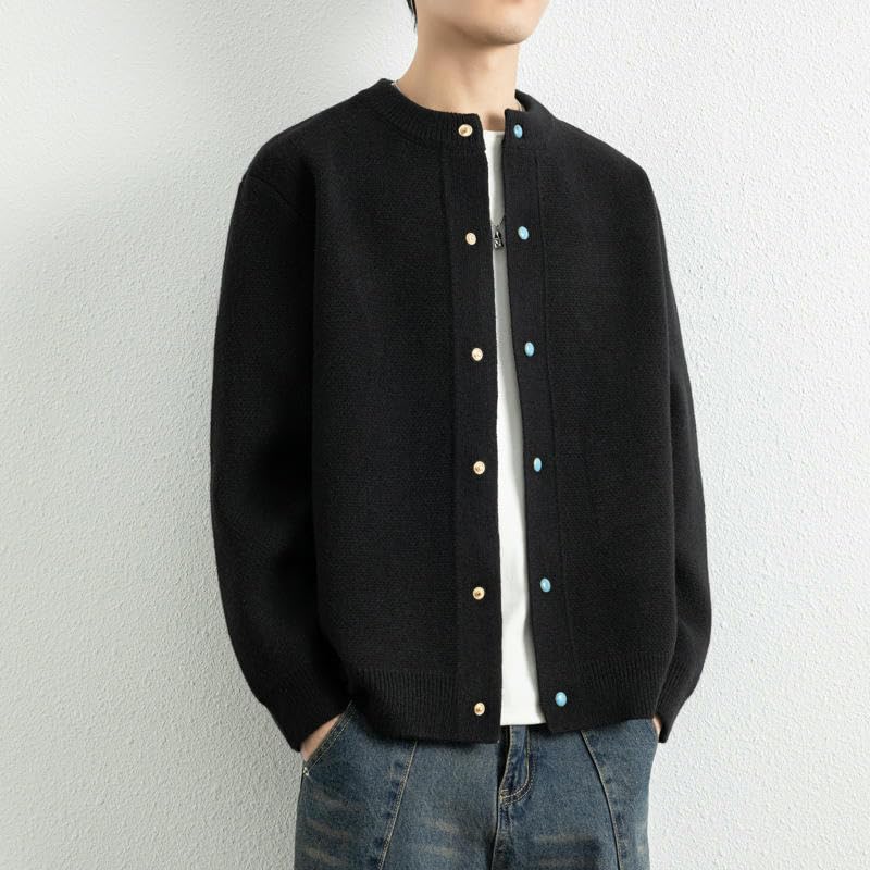 Pull homme col rond en maille tricotée - Modèle casual chic basique