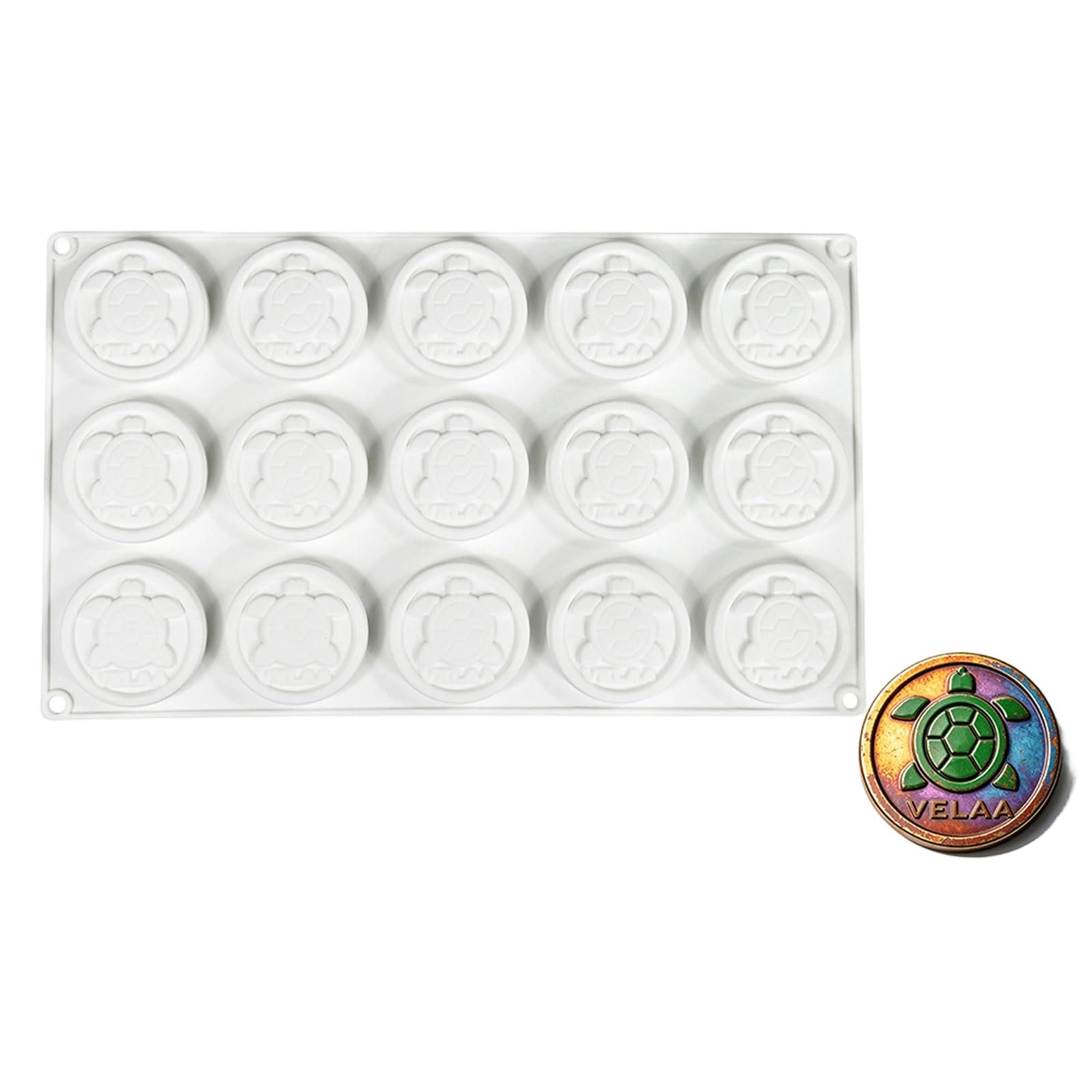 Coastal Chocolate Tray Silicone 15 Cavity Turtle Pattern Form, Tray for Wax Melt Projects, Treat Making and Batches