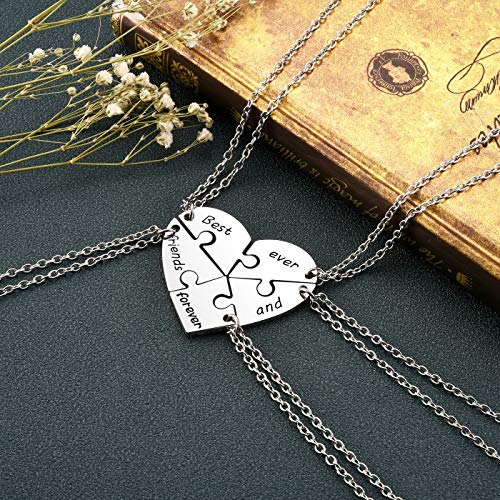 PESOENTH BFF Best Friend Necklace For 2 3 4 5,Friendship Jewelry For Women Gift,Matching Heart Best Friends Forever Pendant Necklaces Set Birthday for Friendship BBF2