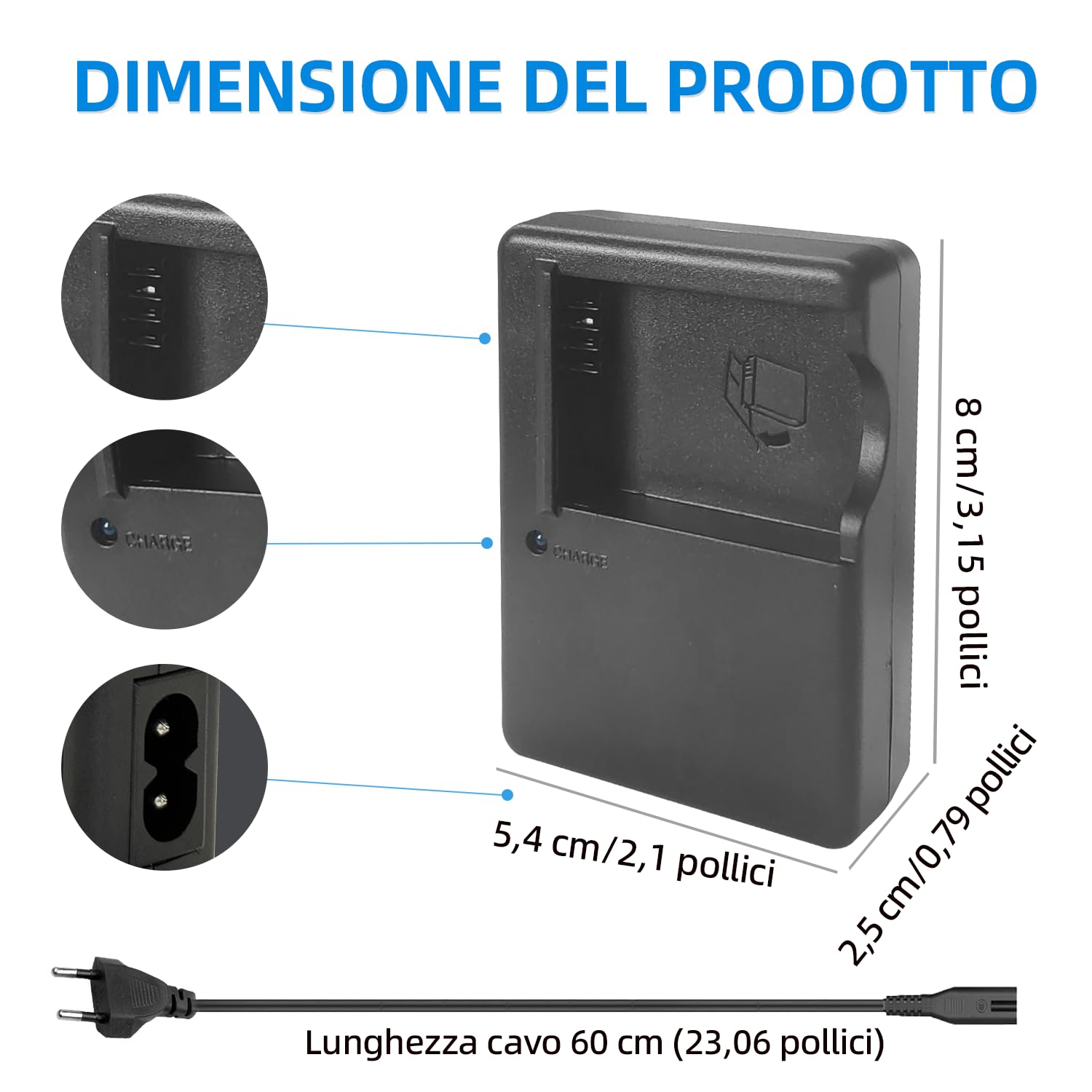 DMW-BCG10 Caricabatterie compatibile con Panasonic DMC-TZ10 DMC-TZ20 | DMC-TZ22 DMC-TZ6 DMC-TZ7 DMC-TZ8 DMC-ZR1 DMC-ZR3 DMC-ZS1 DMC-ZS3 DMC-ZS5 DMC-ZS7 DMC-ZX1 DMC-ZX3