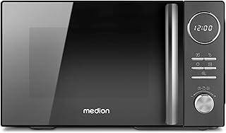 MEDION MD11493 3-in-1 Microwave with Grill and Hot Air Function (23 Litres, 900 Watt, 1,000 Watt Grill, 1,680 Watt Hot Air, 10 Automatic Programmes, Defrost Function, Display, Black