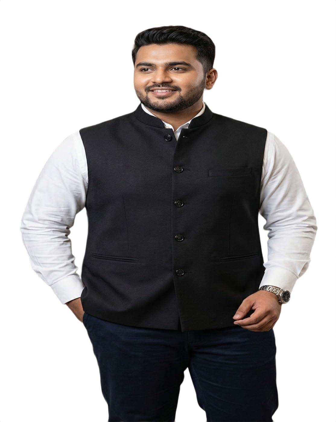 the classic togs Designer Men Black Nehru Jacket Waistcoat,Modi Koti For Mens-picture-53