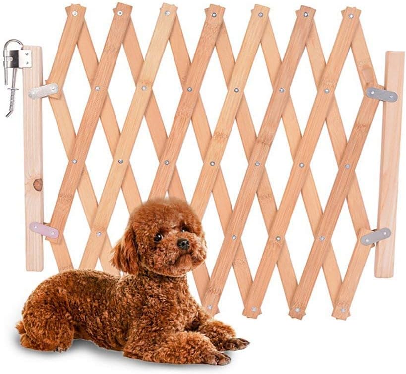 Pet Isolation Door Wooden Fence Expanding Divider Gate for Dog Cat
