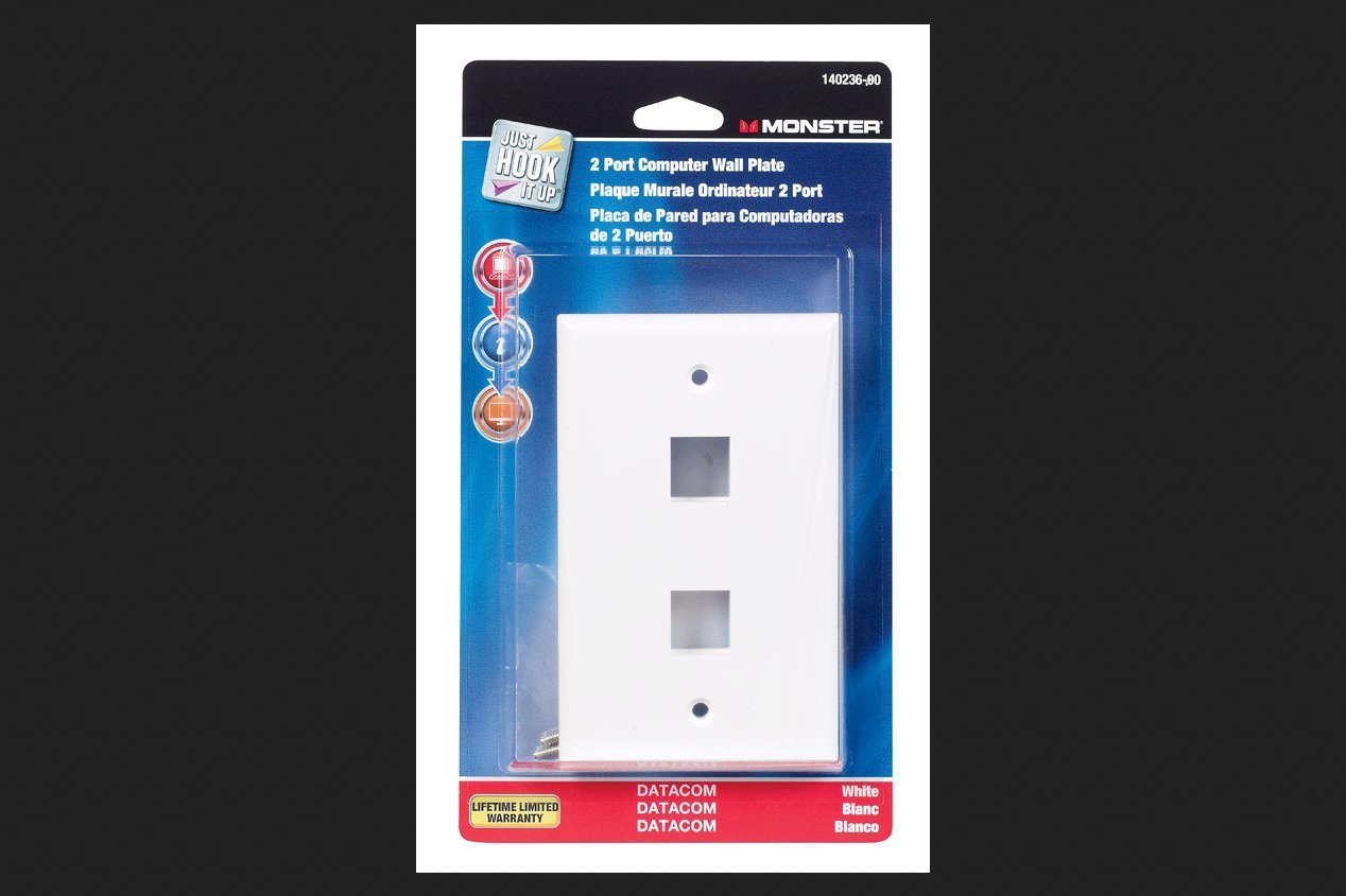 Monster Cable Multi-Media Keystone Wall Plate 2 Port