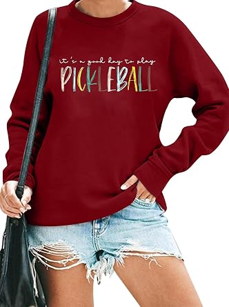 Pickleball Sweatshirt for Women Pickleball Graphic Player Fan Pullover
