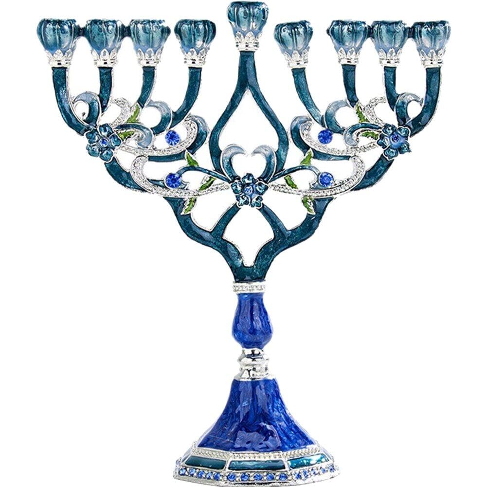 Wudaizhi Étoile de Hanoukka, Menorah David, bougeoir à Bougie pour Hanoukka, décoration de Maison Peinte à la Main, Cadeaux de bougeoir pour fête et Festival