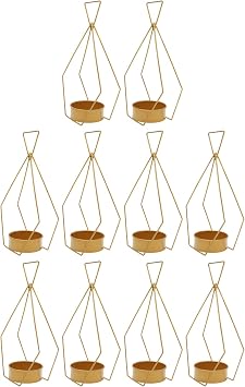 Gold Vases for Centerpieces Wedding - 10 Pcs Metal Geometric Gold Centerpiece Elegant Wedding Centerpieces for Tables - Diamond Vase for Weddings Party Decoration Centerpiece Table Decorations
