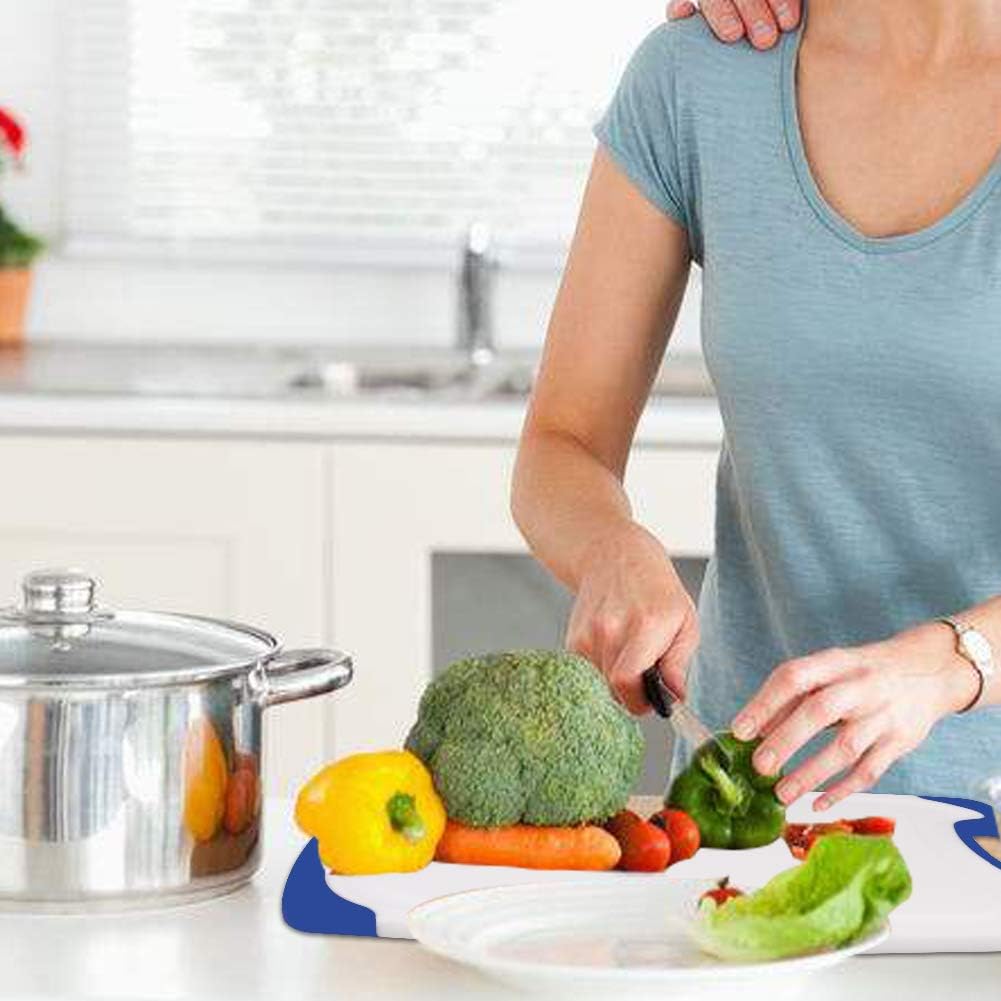 Aritan Cutting Kitchen(3-piece), Juice Grooves, Easy-Grip Handles Dishwasher Safe, Set of Three (Blue)