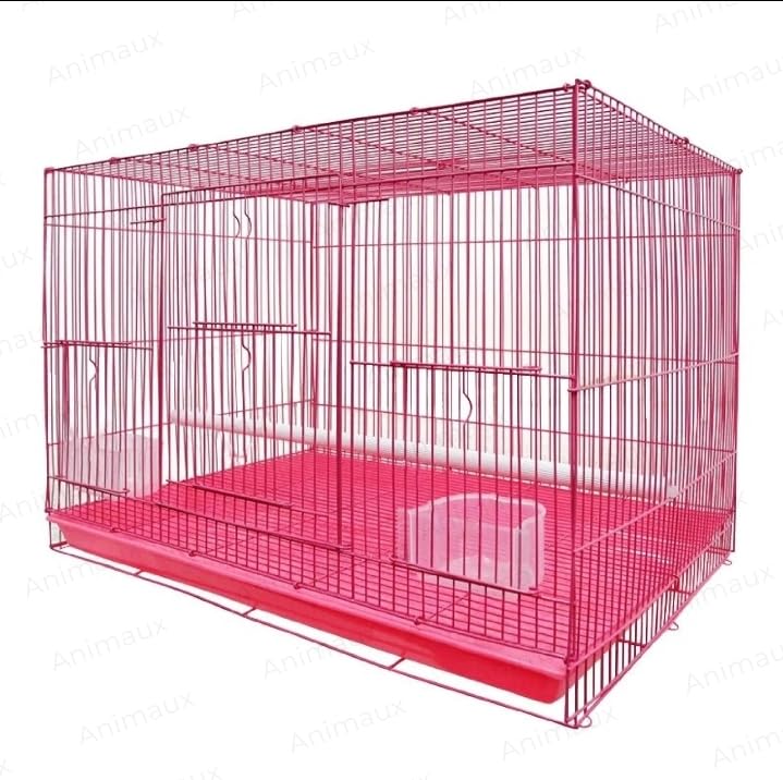 Animaux 2 Feet Black Powder Coated Birds Cage with 1 Wooden Perches, 2 Feeding Cup & 2 Bird Rings Suitable for All Small Birds and Love Birds (Pink) (B0C8NT3TTH) Amazon Price History, Amazon Price Tracker