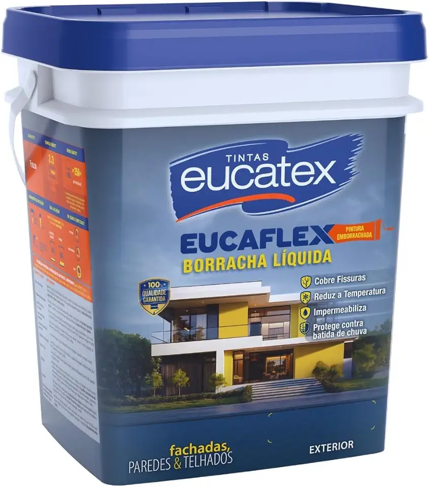 Tinta Borracha Líquida Eucatex Fosco 20 kg Eucaflex (Branco)