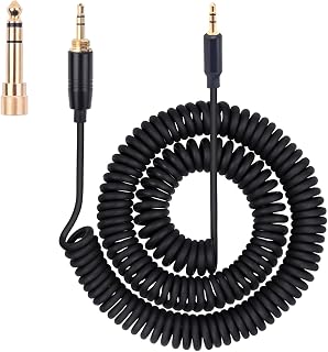 QC45 Coiled Audio Cable, Replacement Audio Cord Compatible with Bose QuietComfort QC 45, QC35 II, QC 35, QC 25, OE2 OE2i Soundlink SoundTrue Headphone with 6.35mm Adapter, 2.5mm to 3.5mm(6~10ft)