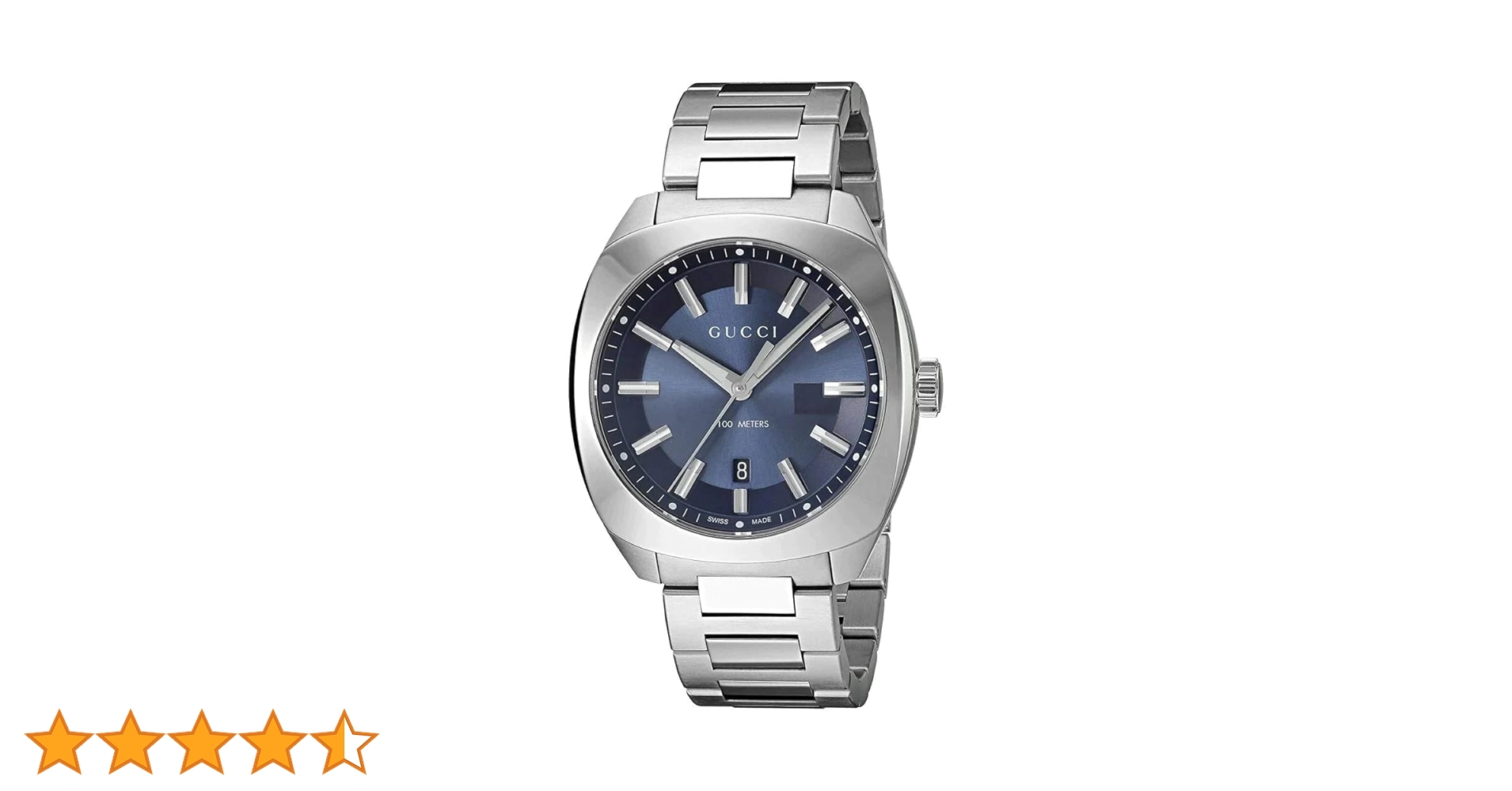 【美品】GUCCI グッチ ラージウォッチ YA142303/142.3 ブルー 美品】GUCCI グッチ ラージウォッチ YA142303/142.3 ブルー 駅南やまご