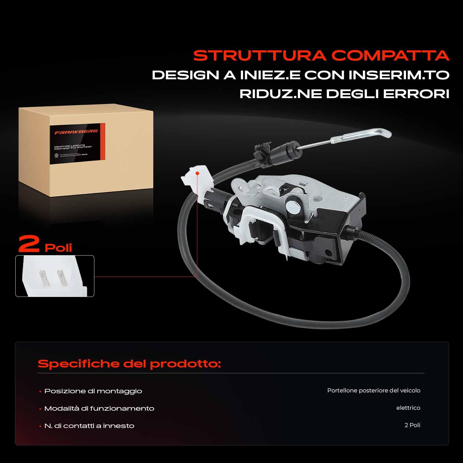 Frankberg Serratura porta serratura auto Posteriore Obere Portellone posteriore Compatibile con Discovery IV L319 Discovery III L319 Discovery III TAA Veicolo fuoristrada Chiuso LR017470,FQR500220