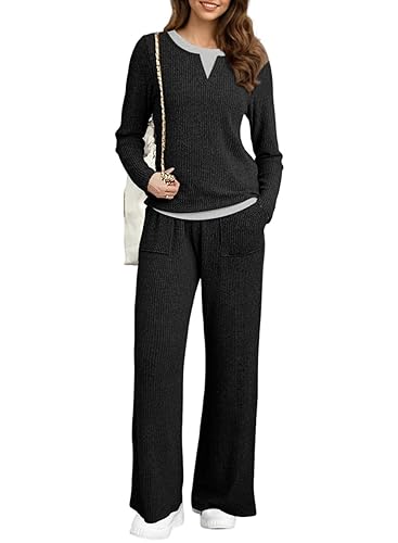 Dokotoo Women's 2 Piece Sets Outfits Casual Long Sleeve Color