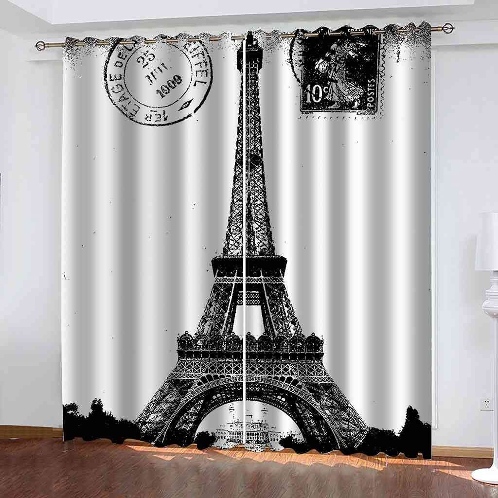 Rideau thermique et isolant phonique Tour Eiffel pour salon