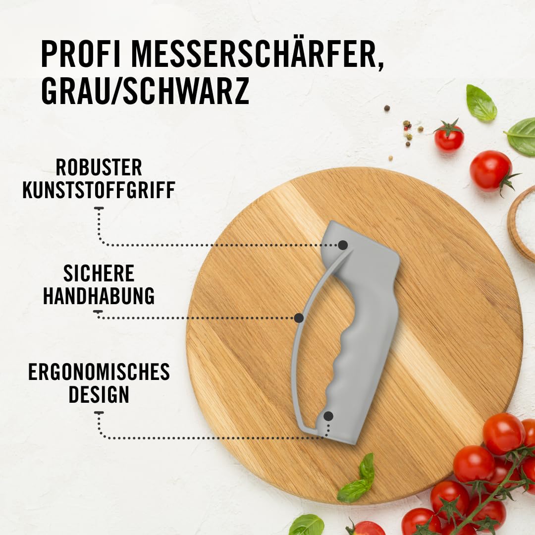 Victorinox Profi Messerschärfer, Messerschleifer, Knife Sharpener, Robuster Kunststoffgriff, Swiss Made, Zweifarbig, Schwarz/Grau - Image 4