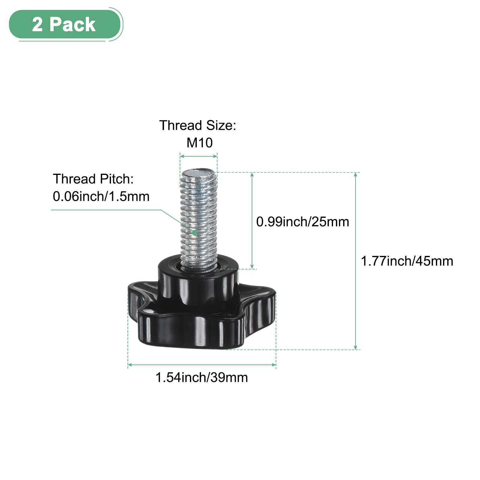 M METERXITY 2-Pack Star Clamping Knobs - Image 3