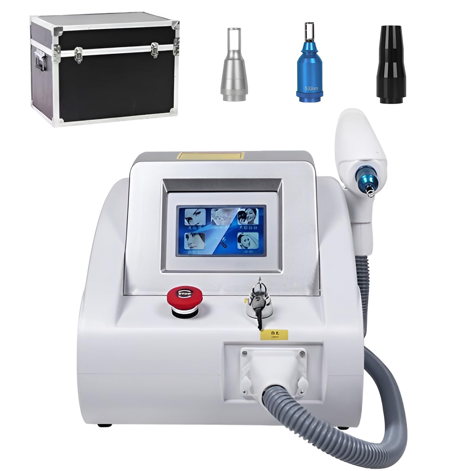 GQKVQ Professional Tattoo Removal Machine, Picosecond L-aser Technology Remove Pigment Black Spots, Skin Whitening Spot Remover, Eyebrow Washing Machine 3Probes