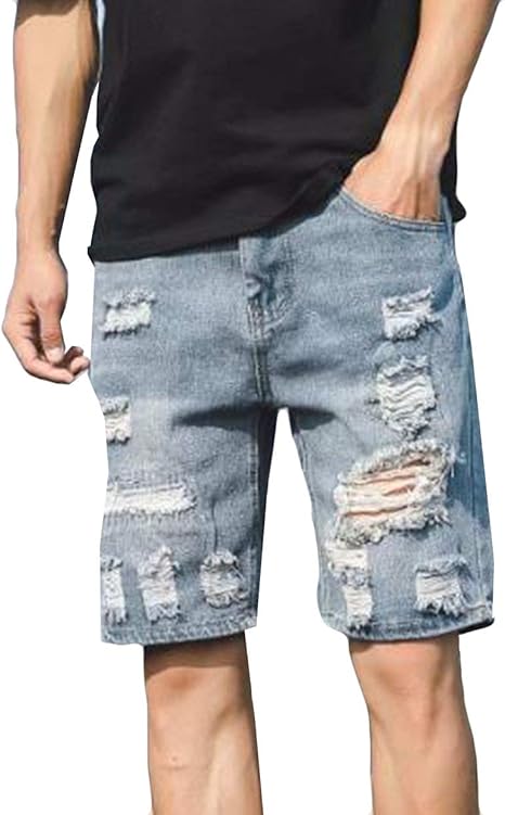 Amazon Alhylaハーフパンツ メンズ 5分丈 短パン ダメージ デニムパンツ ストレッチ ジーンズ 短パン 夏 おしゃれ ショートパンツ ジーパン 柔らかい 通気 大きいサイズ ショートパンツ 通販