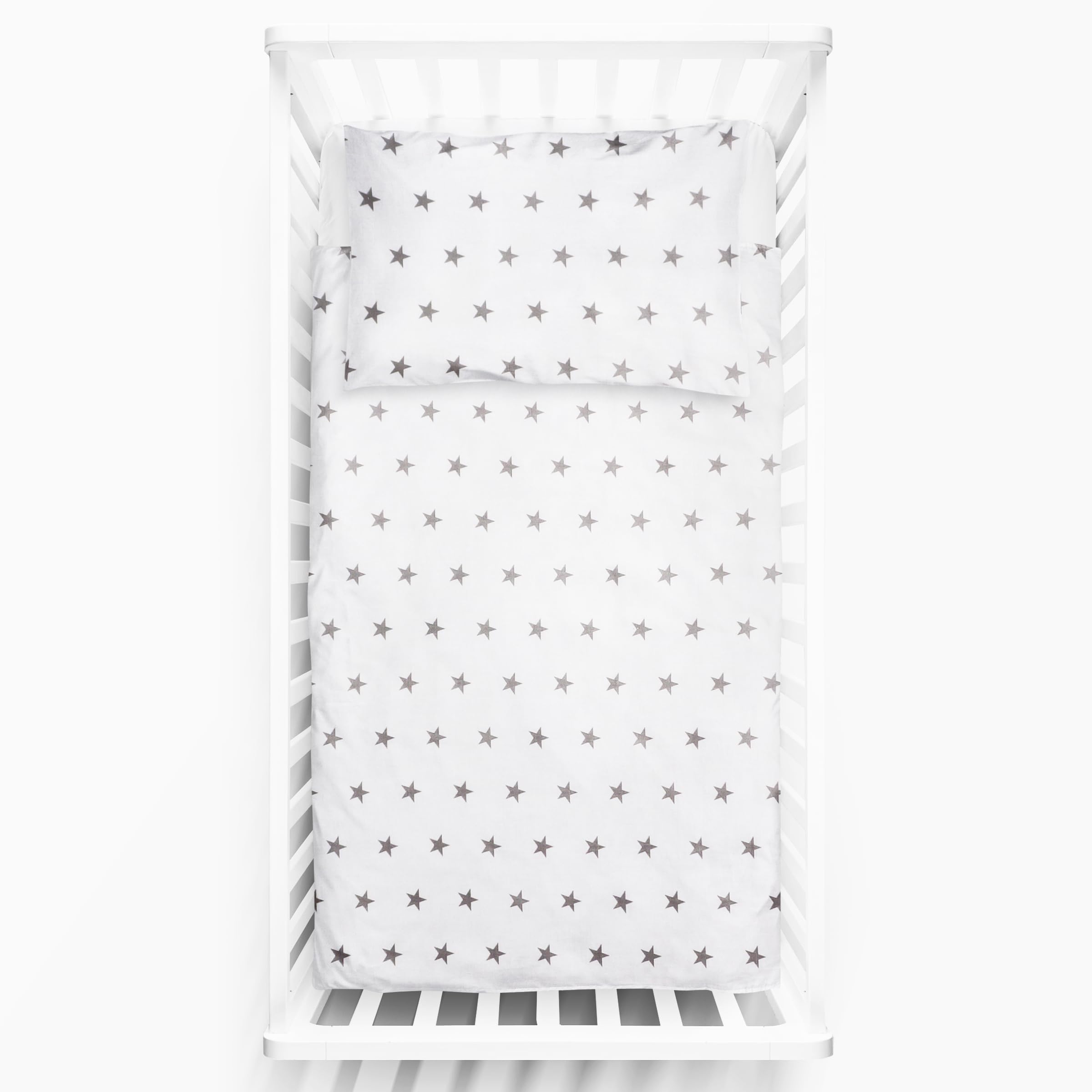 Baby Comfort 2 Piece Bedding Set 135x100 cm Duvet Cover & Pillowcase for Toddler Cot Bed (Big Stars)