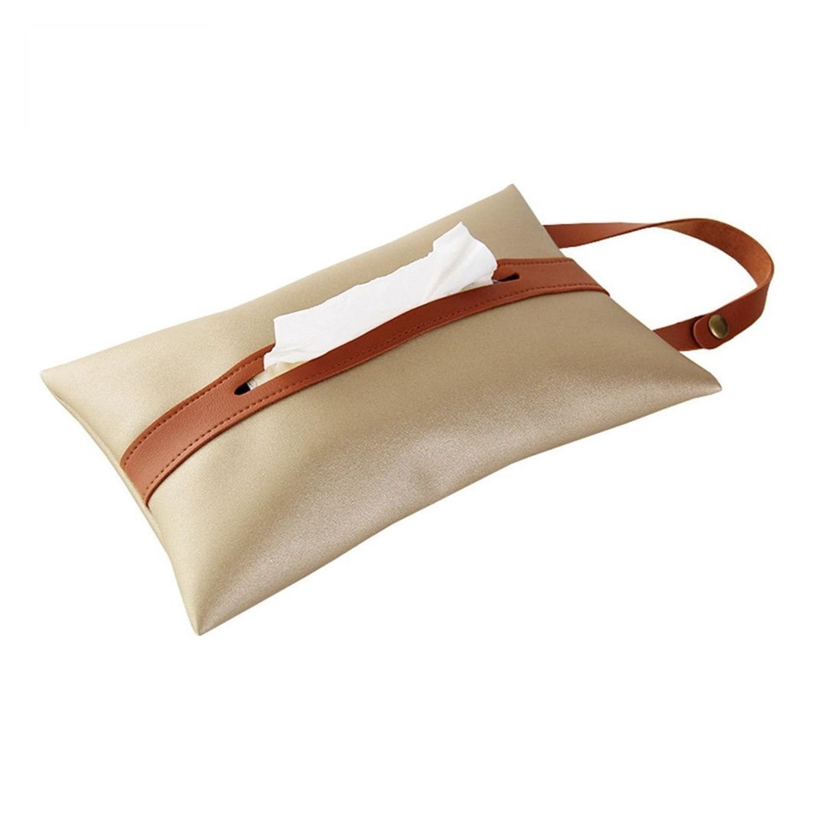 Xdgsdrdf Gold Hanging Pu Leather For Car Seat Back Toilet Tissue Storage Bag(Gold)