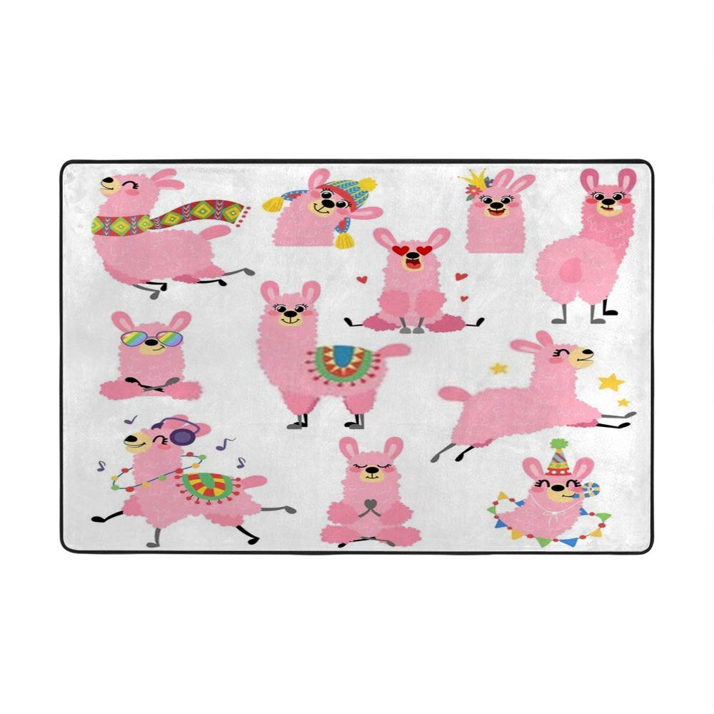 Tapis de maison design moderne jolis lamas roses : créez un cocon doux en famille