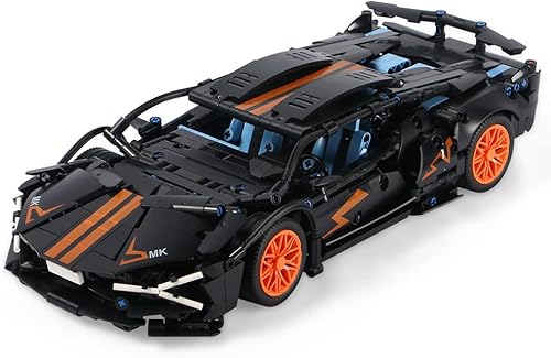 RiceBlock Juegos de bloques de construcción de autos deportivos, kit de construcción de autos de carreras 114, modelo de coche de carreras, súper