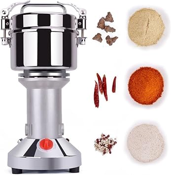 300G Electric Grain Mill Grinder Portable Household Herb Spice Grinder Stainless Steel Fine Powder Grinding Machine High Speed 25000 RPM for Grinding Medicinal Herb Spice Pepper Coffee Corn