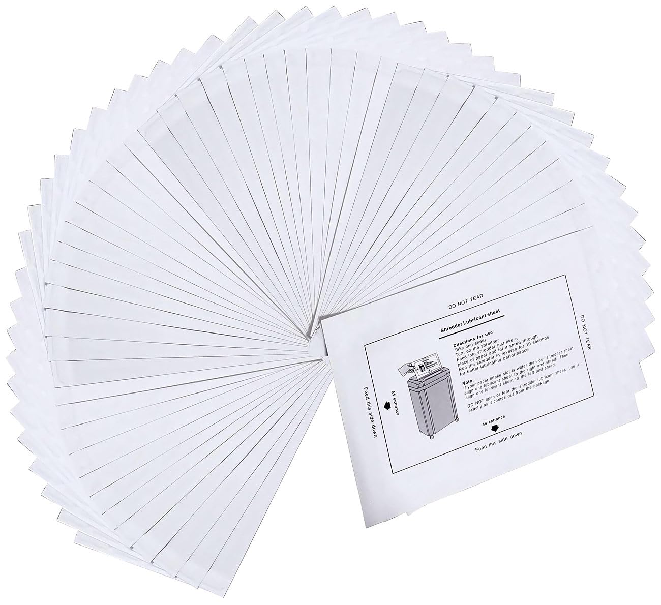 Aktenvernichter-Öl: 48er-Set Universal-Schmiermittelblätter für Aktenvernichter, DIN A4/A5 (Aktenvernichter-Öle, Shredderöle)