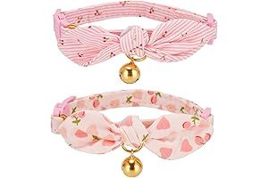 Adorable and Durable Cotton Bowtie Cat Collar 2-Pack