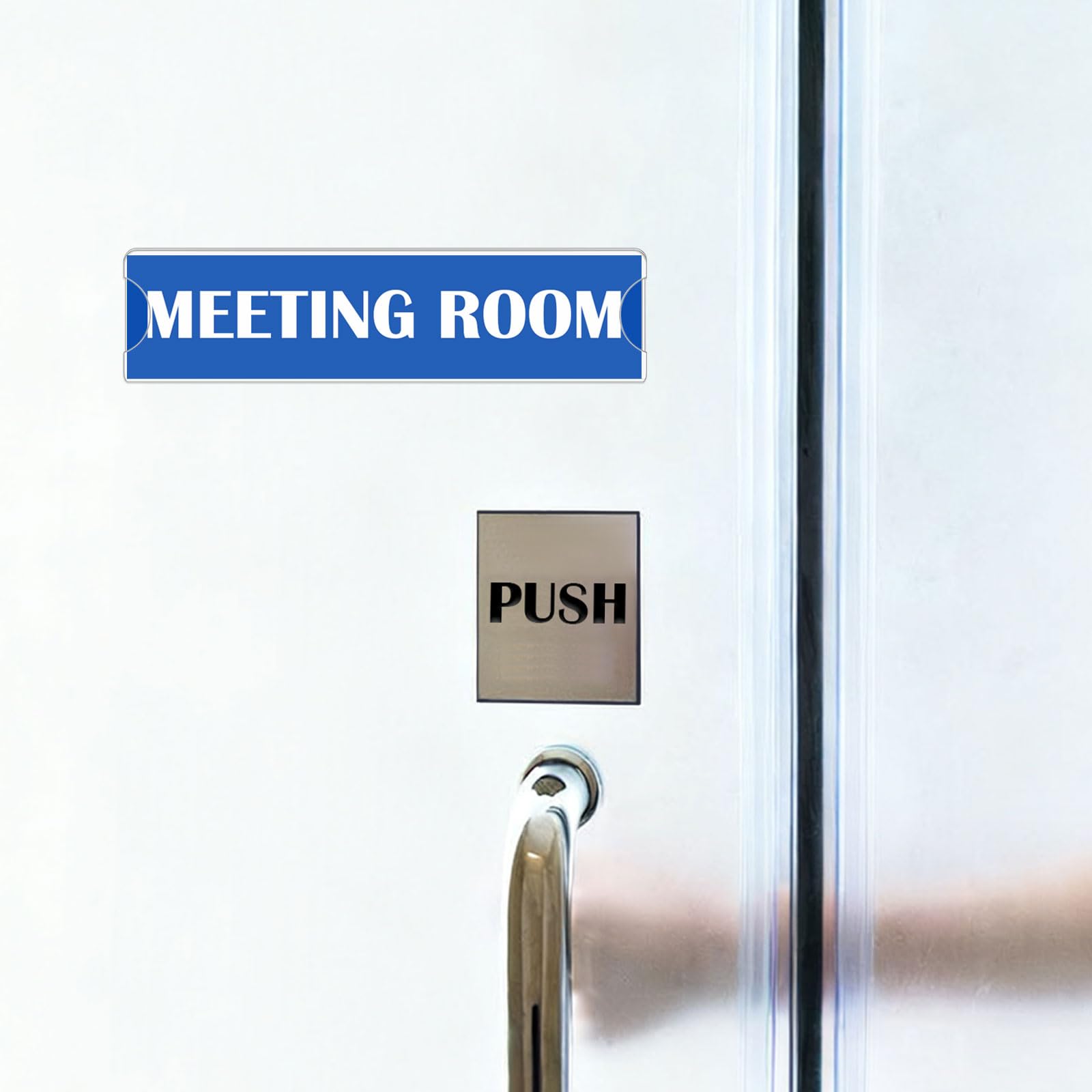 Paquete de 10 soportes acrílicos para placa de identificación para puerta y pared, 5 x 20,3 cm, letrero transparente para puerta de oficina con cinta adhesiva para el hogar, negocios