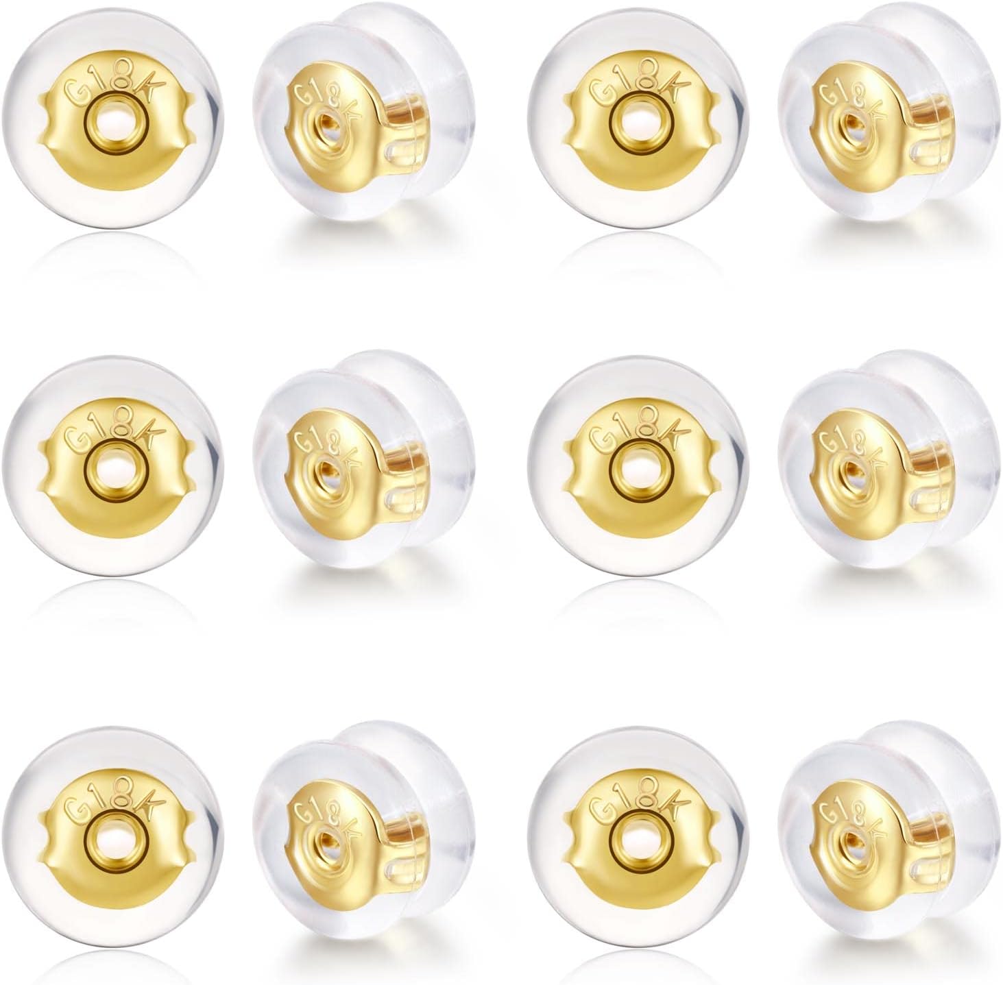 Kerryjewl 18K Gold Locking Secure Earring Backs for Studs