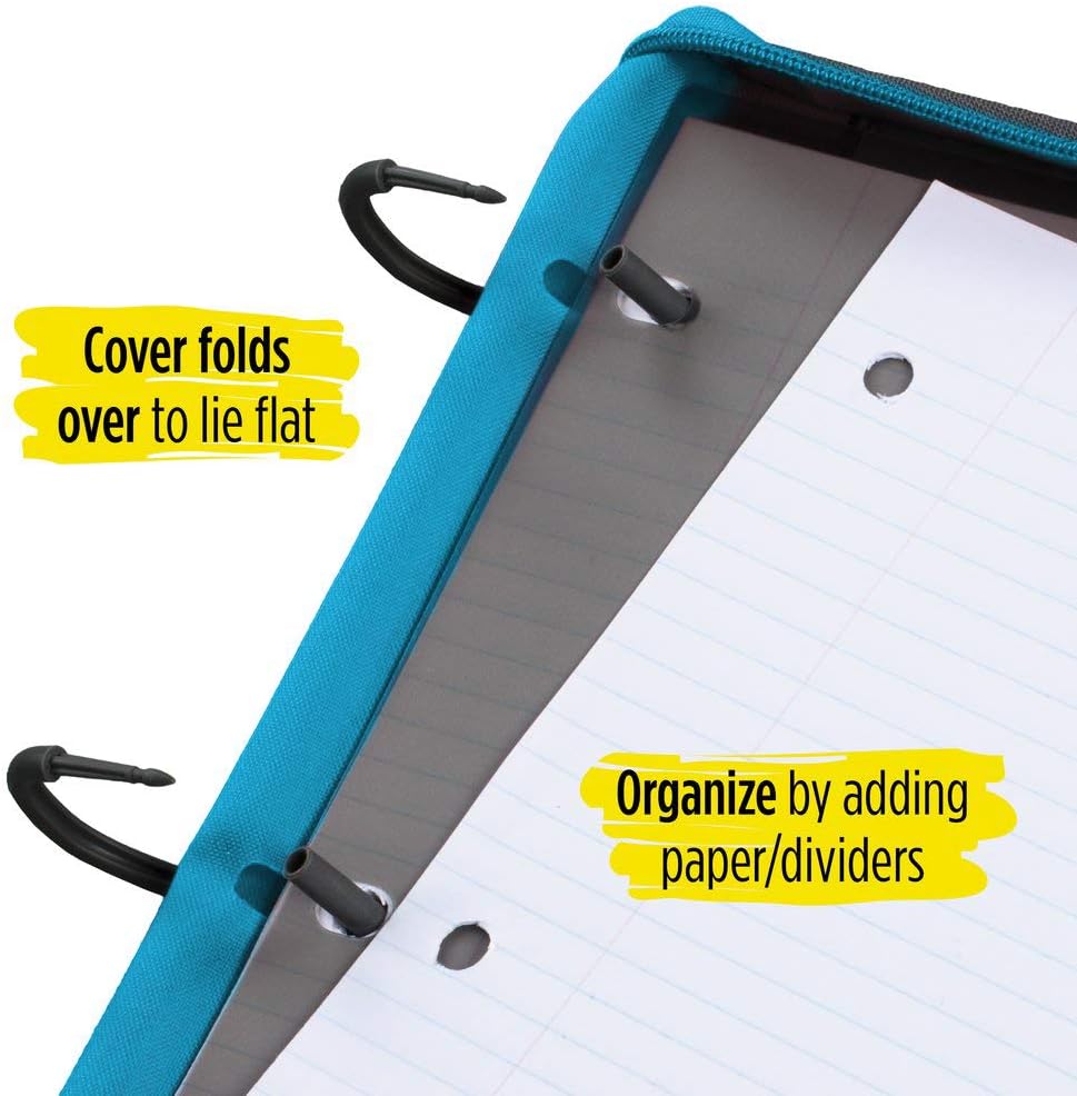 Five Star Flex Hybrid NoteBinder, 1 Inch Ring Binder, Notebook and Binder All-in-One, Teal (73420)