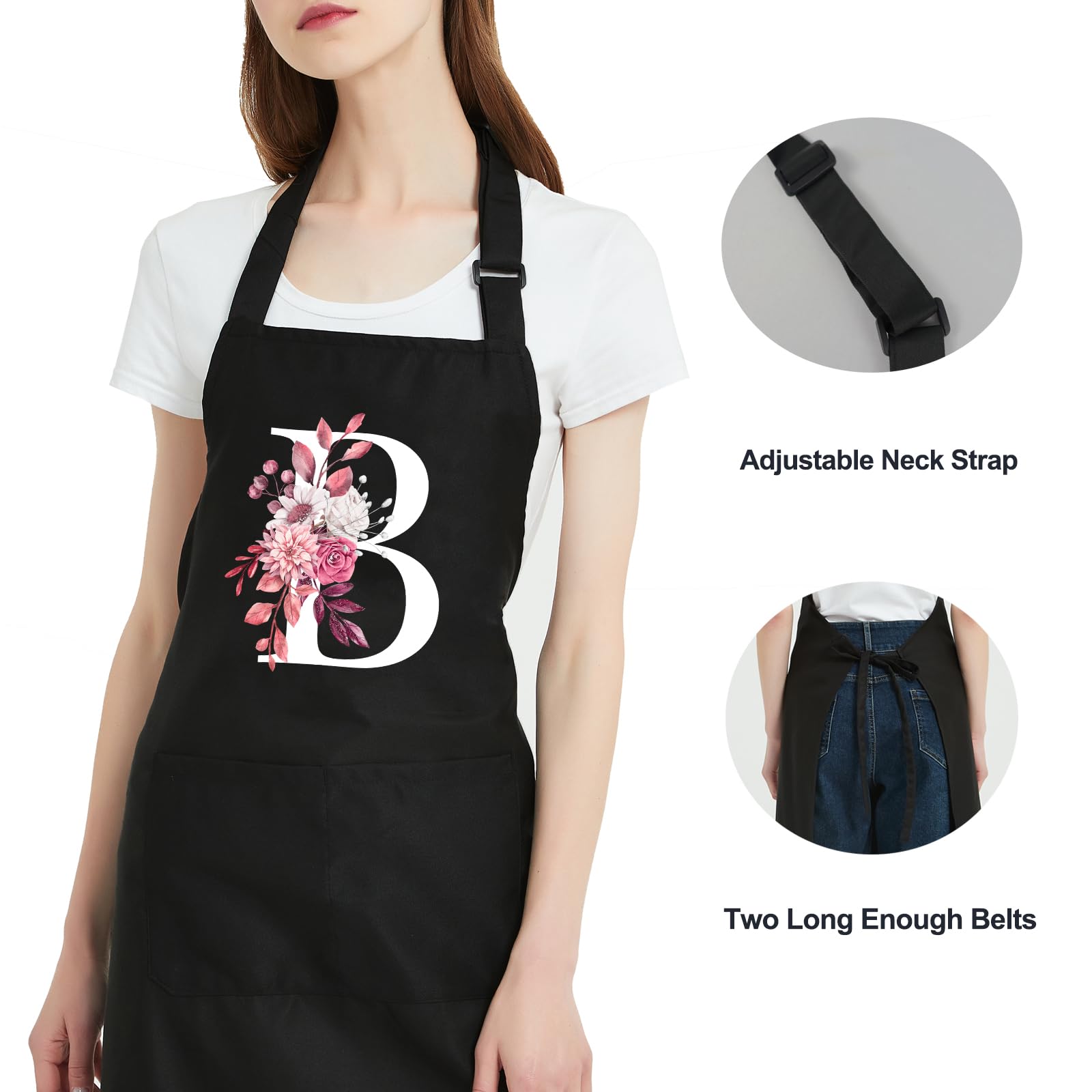 Delantales personalizados para mujer con bolsillos, bonitos delantales para mujer, cocinero, cocina, regalos para cumpleaños de mamá