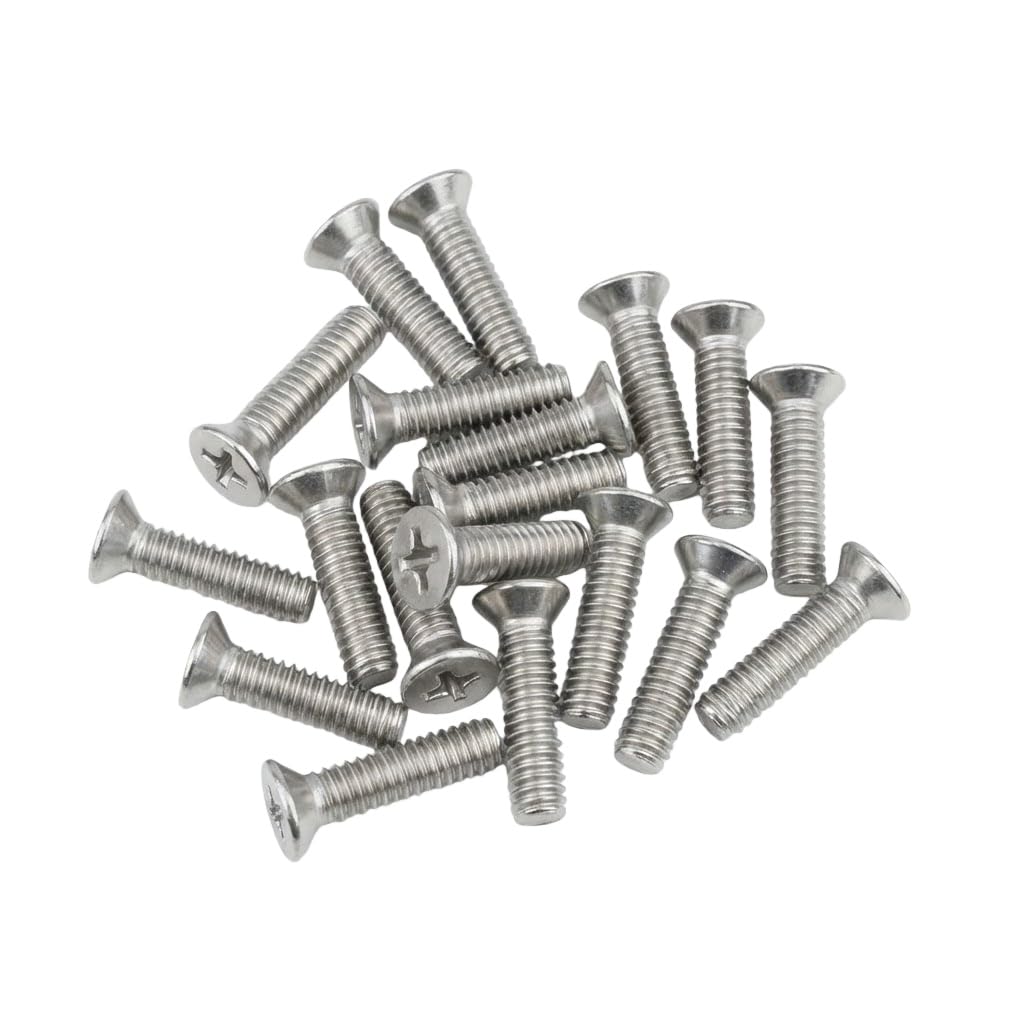 NACX M1 x 5mm Phillips Countersunk Flat Head Machine Screws Bolts, A2-70, Silver Tone, 304 Stainless Steel, 1000Pcs