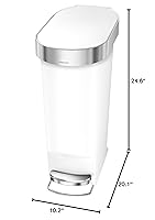 Vista 7 de simplehuman 40 Liter / 10.6 Gallon Slim Kitchen Step Trash Can with Liner Rim, 40L, White