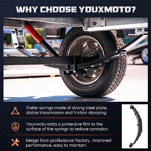 image for Youxmoto 5 Leaf Springs Tandem Trailer Axle Suspension Kit & U-Bolt & 