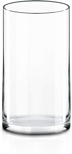 Glass Cylinder Vase (H:10" D:5") | Multiple Size Choices Glass Flower Vase Centerpieces | Hurricane Floating Candle Holder Vase