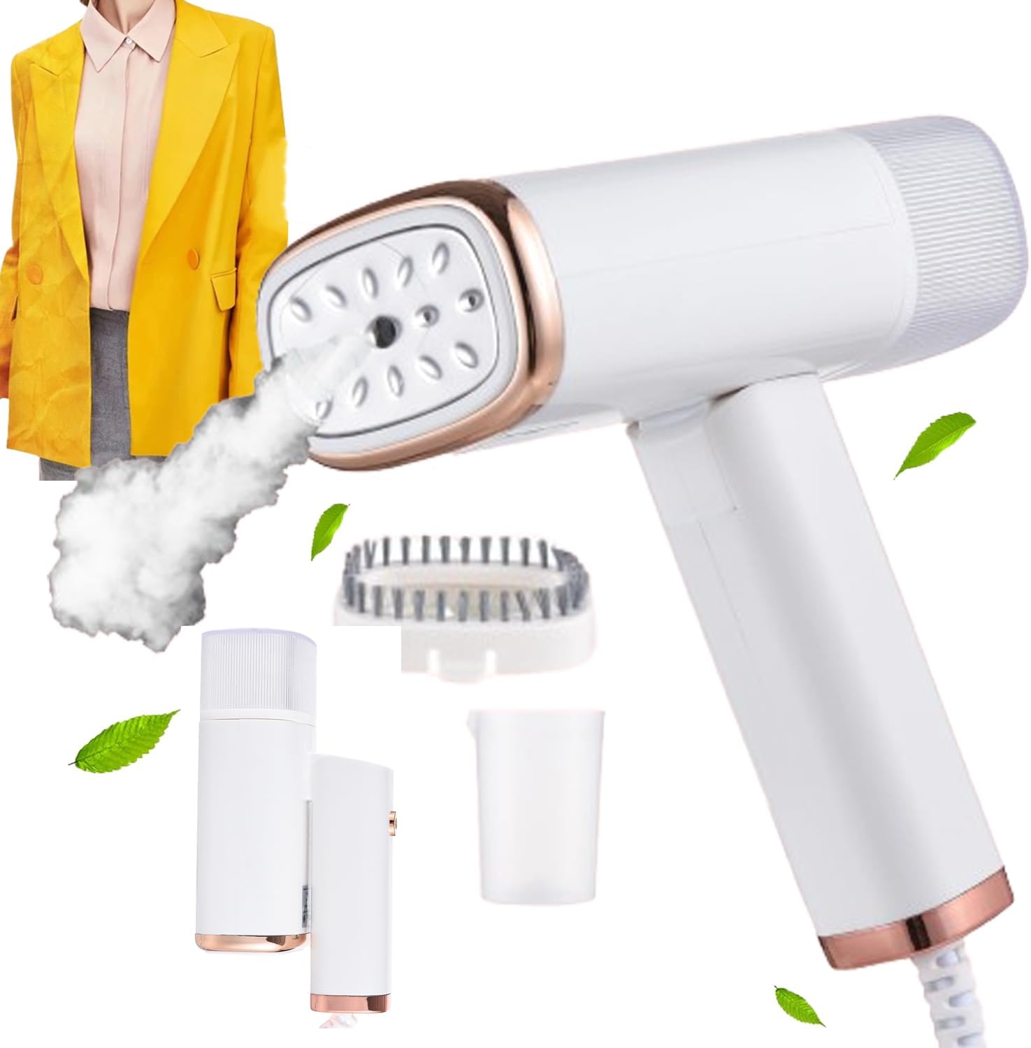 Portable Mini Ironing Machine,Travel Mini Steam Iron,1000W Handheld Travel Steamer Iron for Clothes,Foldable Garment Steamer,20 Second Heat-up,120ml Water Tank,with Brush,Measure Cup